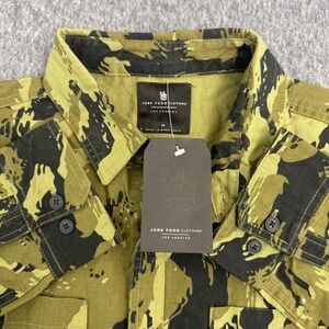 Junk Food Clothing Button Down Mens Size M Green Tiger Stripe Camo Shirt urban